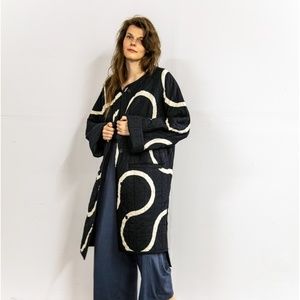 Haptic Lab Quilt Coat — Black Long Snake Path
